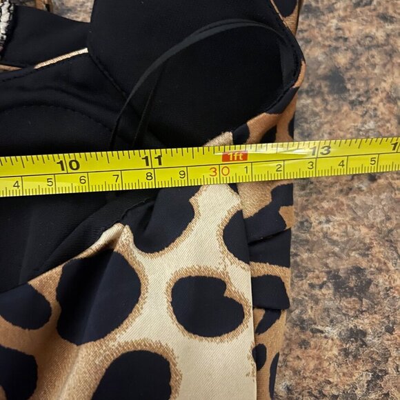 Vintage Cache Halter Dress Size 2 Y2K Cocktail Glam Evening Leopard Satin Edgy - Picture 10 of 13